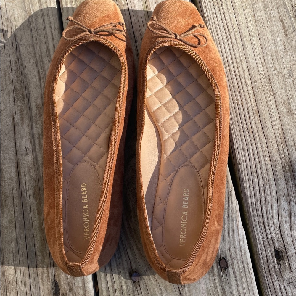 Veronica Beard Brown Suede Square Toe Ballet Flats 8.5M - Picture 7 of 12
